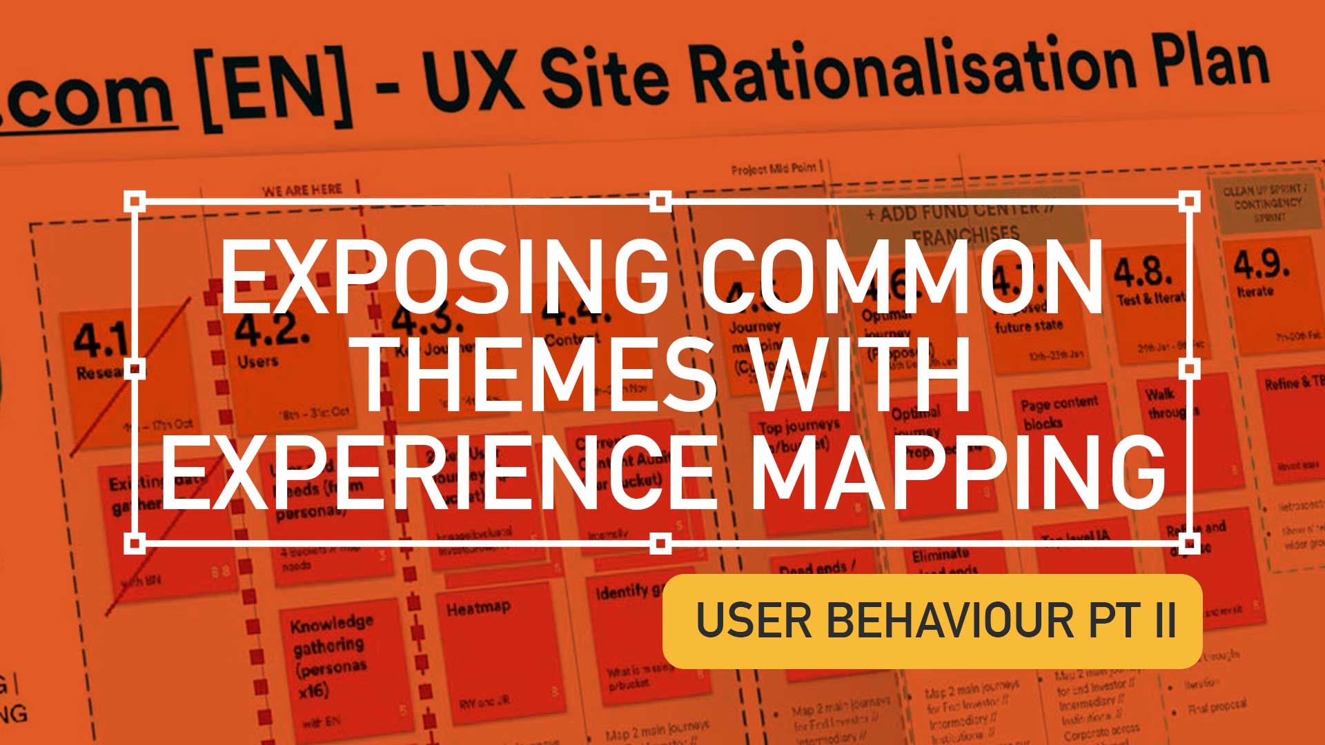Using Experience Maps to uncover user behaviour Pt II
