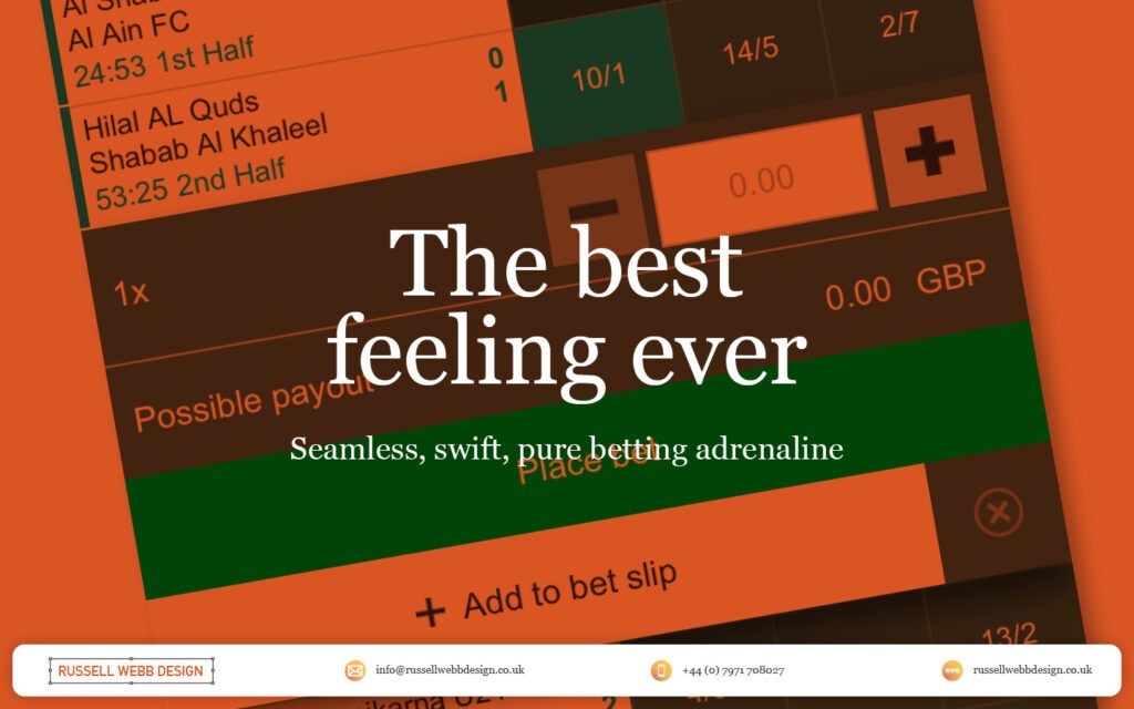 Quick Bet is essential for quickly placing bets on mobile devices. Strong UX handles price changes, suspensions and signal drops without delays. This includes gracefully handling errors, red cards, penalties, and goals that can suspend in-play markets... all lead to bet cancellations. Learn how prototyping and a hands-on design approach can solve user problems.